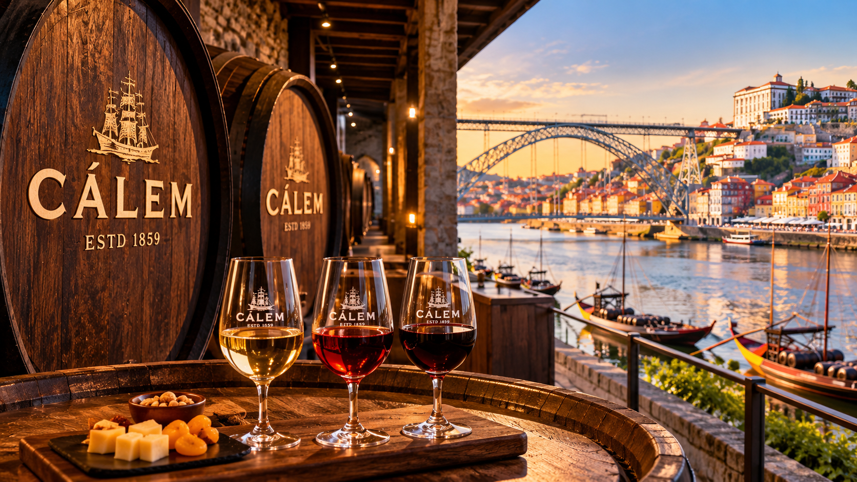 Caves Cálem: Visita Guiada e Prova Premium de 3 Vinhos do Porto