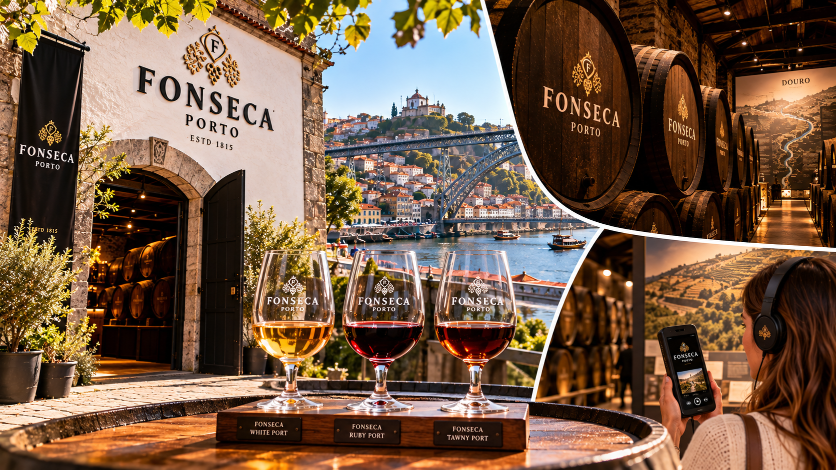 Caves Fonseca: Visita com Áudio-guia e Prova de 3 Vinhos do Porto